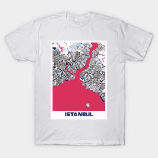 Istanbul - Turkey MilkTea City Map T-Shirt